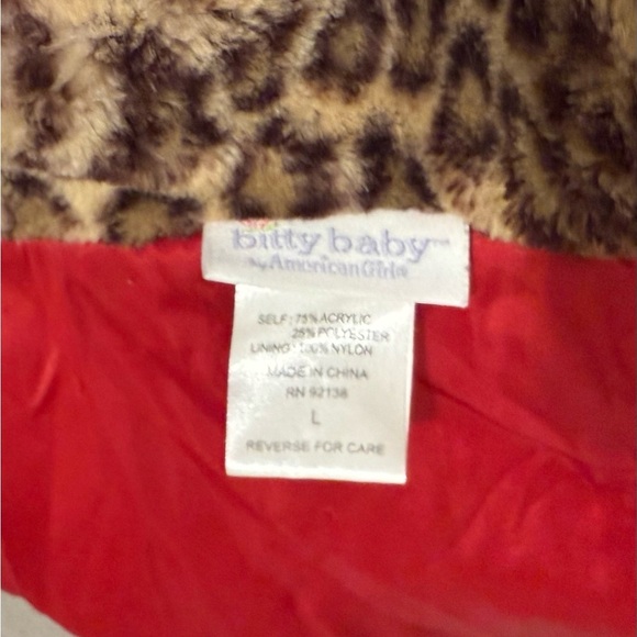 American Girl Leopard Print Coat with Red Lining - Picture 8 of 8